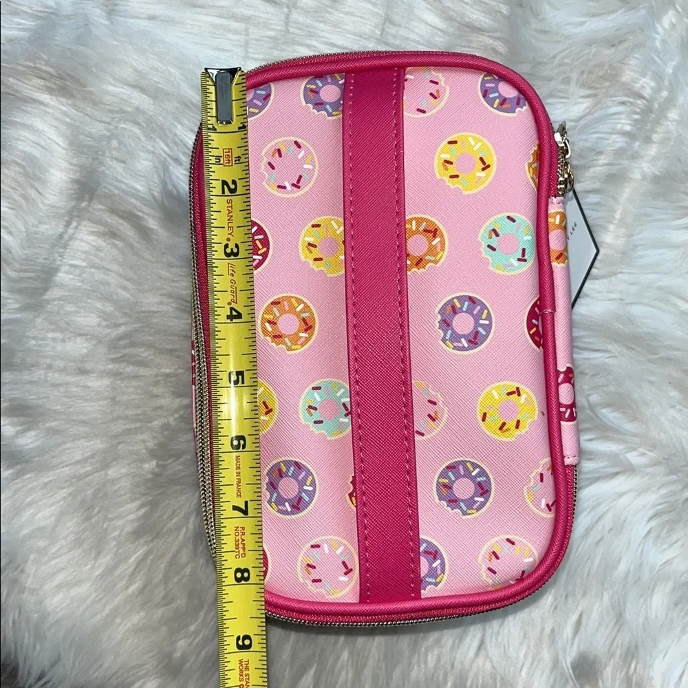 🆕Danny Lee Donuts Design Zippered Makeup Organizing Case Pink Travel Makeup Bag